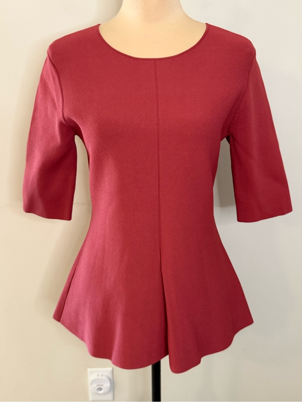 Witchery rust colored fit & flare retro top SZ SM